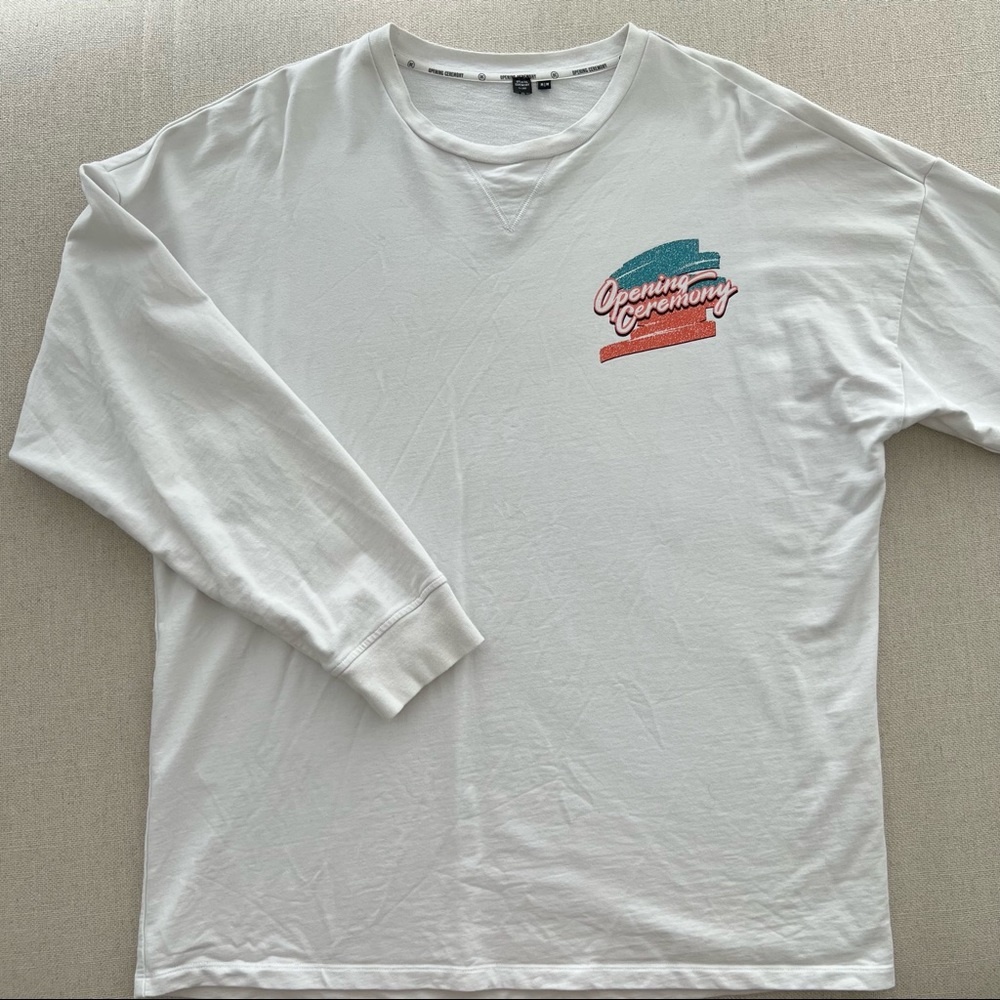 OPENING CEREMONY West Coast Retro 80s White Rugby Longsleeve - Size Medium